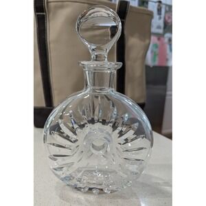 Atlantis Decanter Clear Crystal Sunburst Donut Shape with Stopper